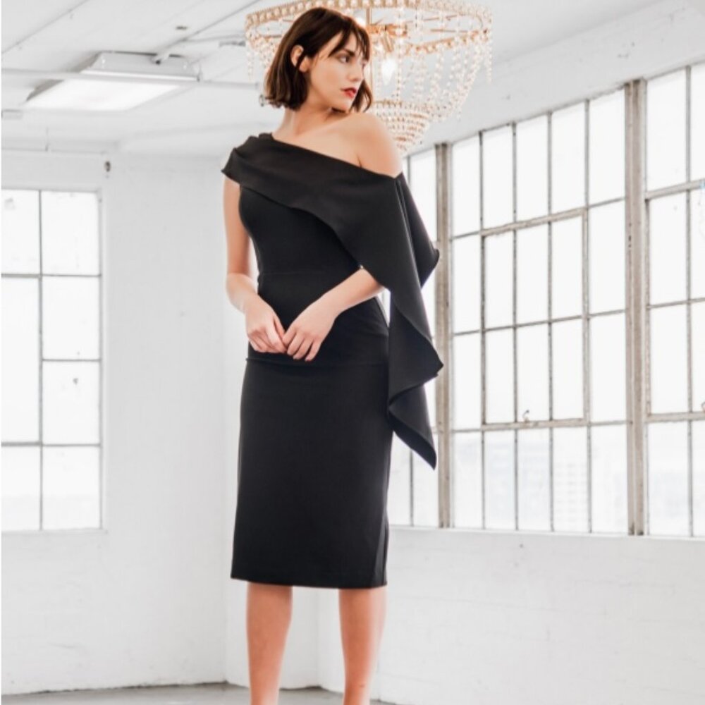 Delilah Cocktail Dress Black - Posh Couture